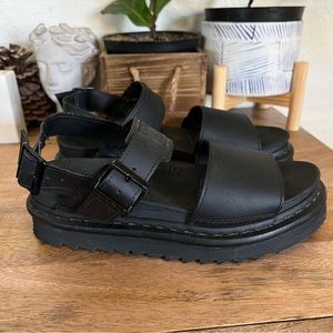 Dr. Martens Voss Black Leather Sandal Size 8